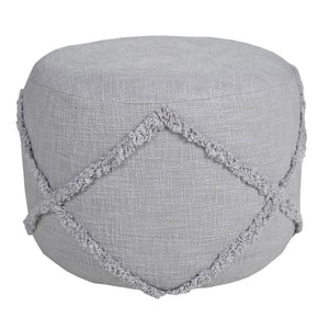 Homeroots 18" Gray 100% Cotton Ottoman Light Gray Cotton 517940