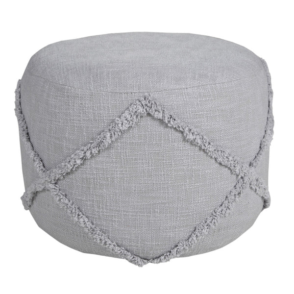 Homeroots 18" Gray 100% Cotton Ottoman Light Gray Cotton 517940