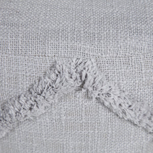 Homeroots 18" Gray 100% Cotton Ottoman Light Gray Cotton 517940