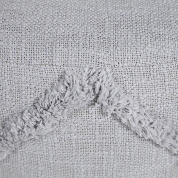 Homeroots 18" Gray 100% Cotton Ottoman Light Gray Cotton 517940