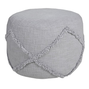 Homeroots 18" Gray 100% Cotton Ottoman Light Gray Cotton 517940