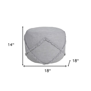 Homeroots 18" Gray 100% Cotton Ottoman Light Gray Cotton 517940