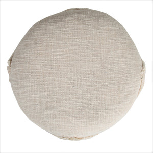 Homeroots 18" Cream 100% Cotton Ottoman Beige Cotton 517941