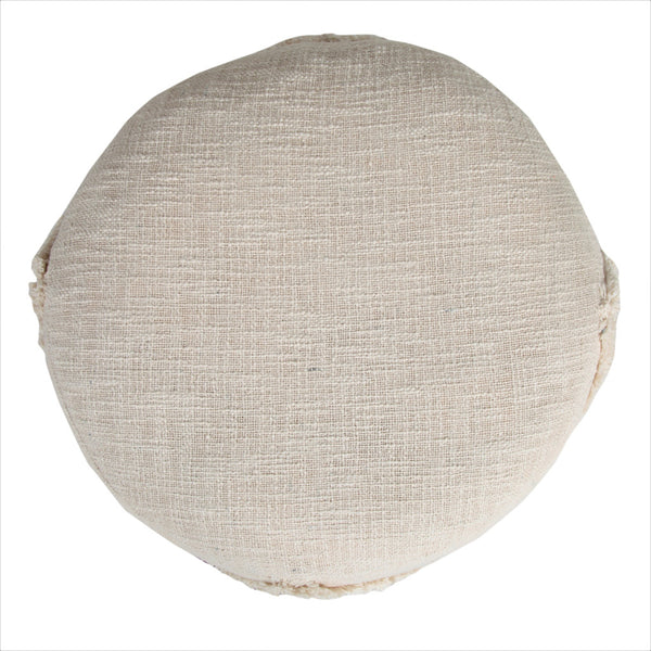 Homeroots 18" Cream 100% Cotton Ottoman Beige Cotton 517941