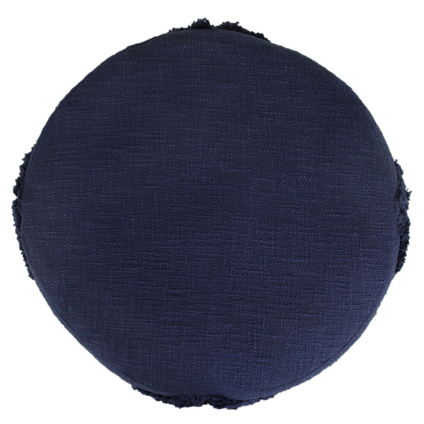 Homeroots 18" Blue 100% Cotton Ottoman Navy Blue Cotton 517943