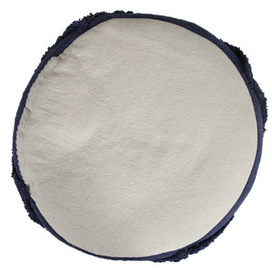 Homeroots 18" Blue 100% Cotton Ottoman Navy Blue Cotton 517943