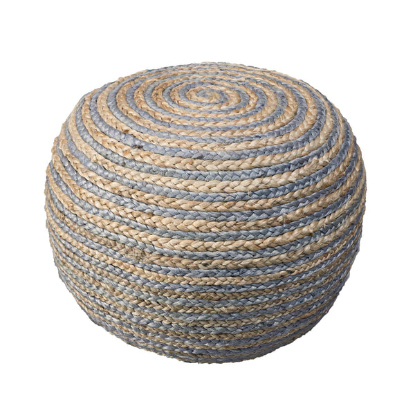 Homeroots 20" Gray Jute Ottoman Natural,Tan Jute 517945