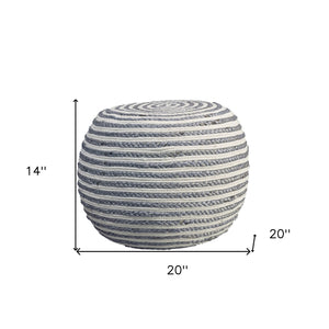 Homeroots 20" Gray Jute Ottoman Grey,White Jute 517947