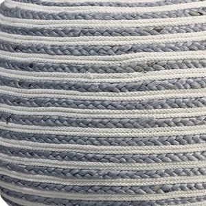 Homeroots 20" Gray Jute Ottoman Grey,White Jute 517947