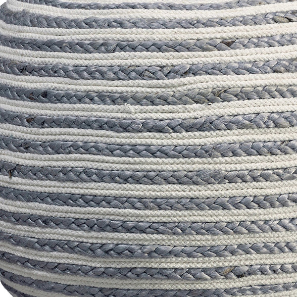 Homeroots 20" Gray Jute Ottoman Grey,White Jute 517947