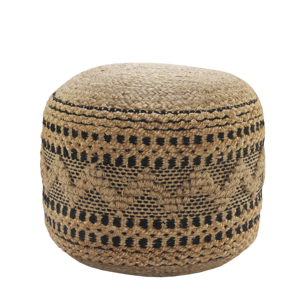 Homeroots 18" X 18" X 14" " Tan Pouff  Jute 517949