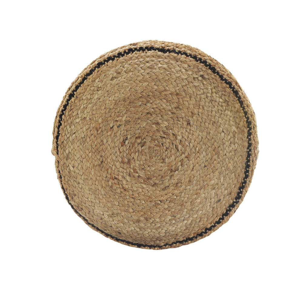 Homeroots 18" X 18" X 14" " Tan Pouff  Jute 517949