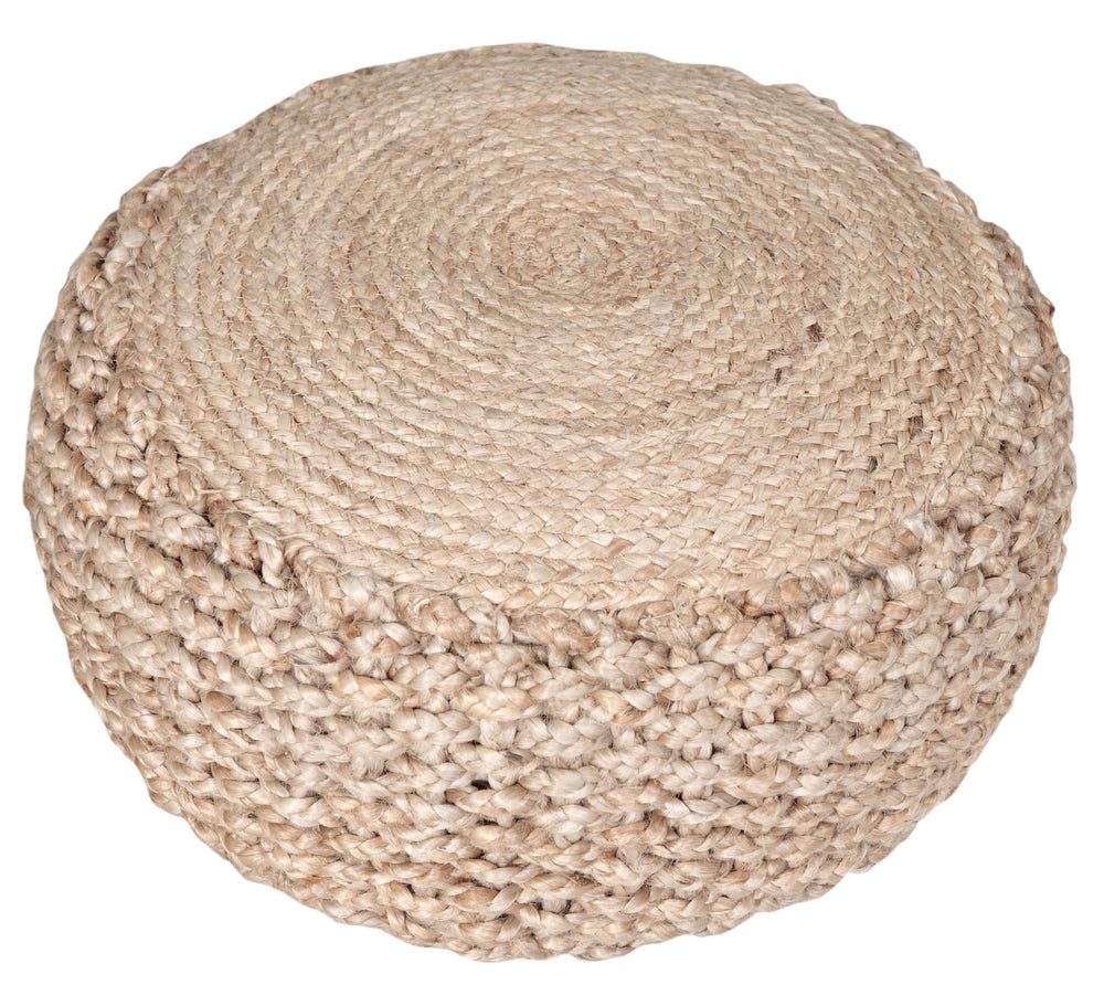 Homeroots 20" Tan Jute Ottoman  Jute 517950