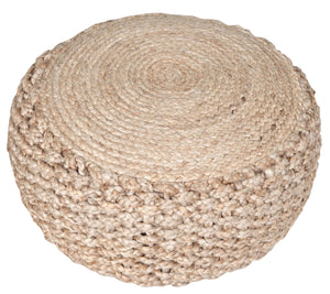 Homeroots 20" Tan Jute Ottoman  Jute 517950