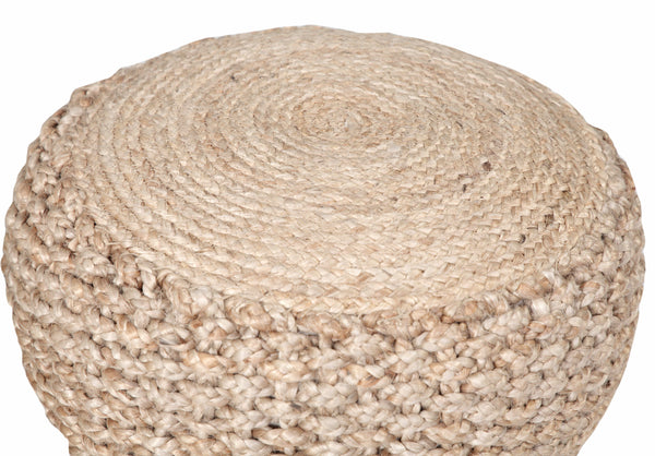 Homeroots 20" Tan Jute Ottoman  Jute 517950
