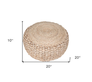 Homeroots 20" Tan Jute Ottoman  Jute 517950