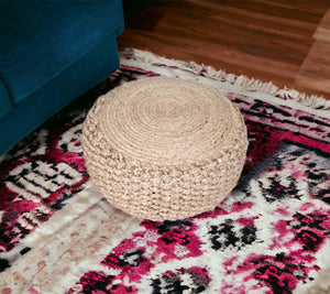 Homeroots 20" Tan Jute Ottoman  Jute 517950