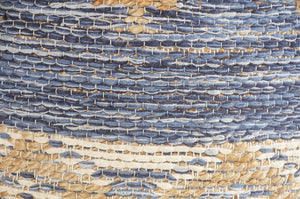 Homeroots 18" Blue Jute Ottoman  Jute 517951