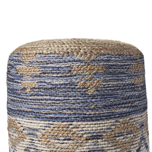 Homeroots 18" Blue Jute Ottoman  Jute 517951