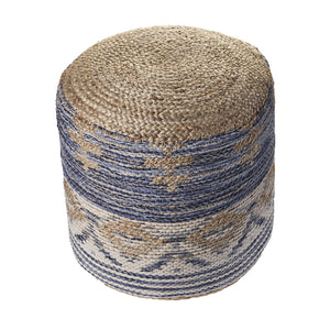 Homeroots 18" Blue Jute Ottoman  Jute 517951