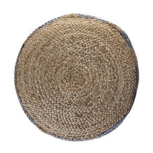 Homeroots 18" Blue Jute Ottoman  Jute 517951
