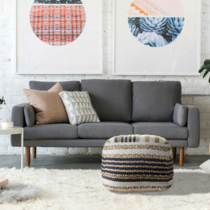 Homeroots 18" Tan Jute Ottoman  Jute 517952