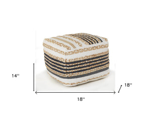 Homeroots 18" Tan Jute Ottoman  Jute 517952