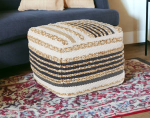 Homeroots 18" Tan Jute Ottoman  Jute 517952