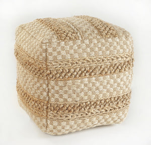 Homeroots 18" Tan Jute Ottoman  Jute 517953