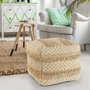 Homeroots 18" Tan Jute Ottoman  Jute 517953
