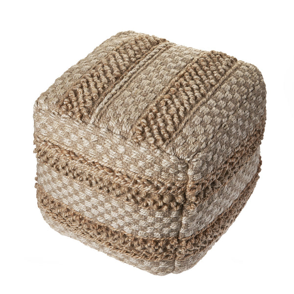 Homeroots 18" Tan Jute Ottoman  Jute 517953