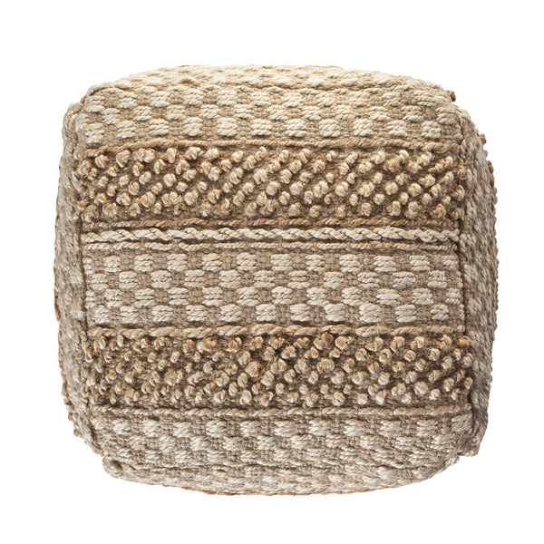Homeroots 18" Tan Jute Ottoman  Jute 517953
