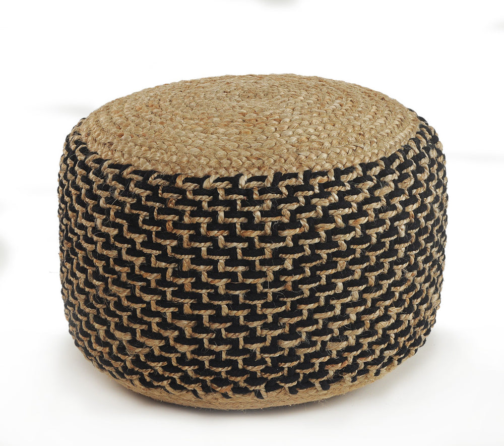 Homeroots 18" Tan Jute Ottoman  Jute 517954