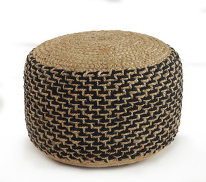 Homeroots 18" Tan Jute Ottoman  Jute 517954