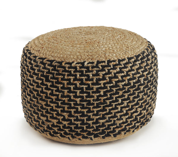 Homeroots 18" Tan Jute Ottoman  Jute 517954