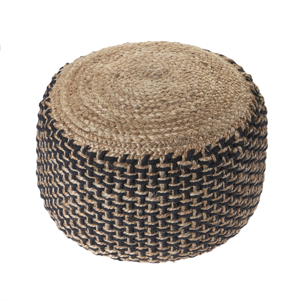Homeroots 18" Tan Jute Ottoman  Jute 517954