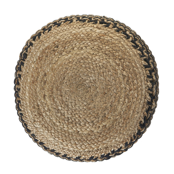 Homeroots 18" Tan Jute Ottoman  Jute 517954