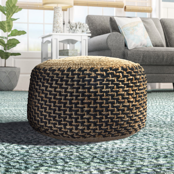 Homeroots 18" Tan Jute Ottoman  Jute 517954