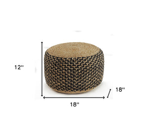 Homeroots 18" Tan Jute Ottoman  Jute 517954