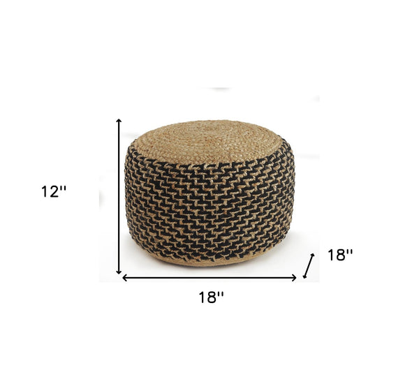 Homeroots 18" Tan Jute Ottoman  Jute 517954