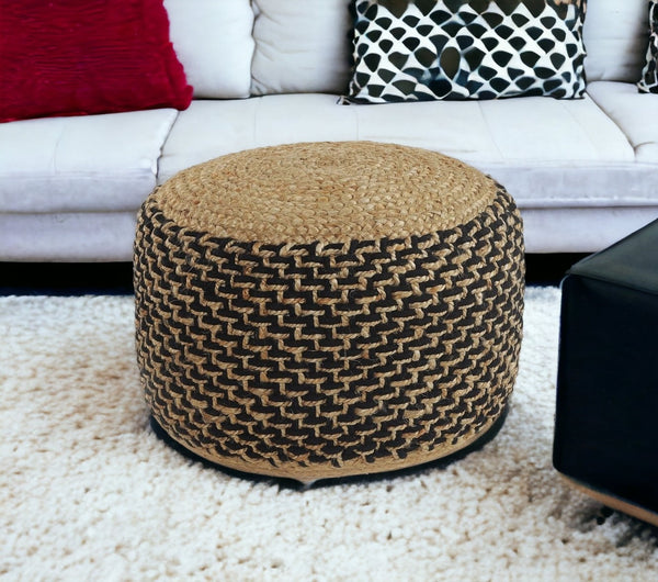 Homeroots 18" Tan Jute Ottoman  Jute 517954