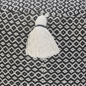 Homeroots 18" Black 100% Cotton Ottoman  Cotton 517955