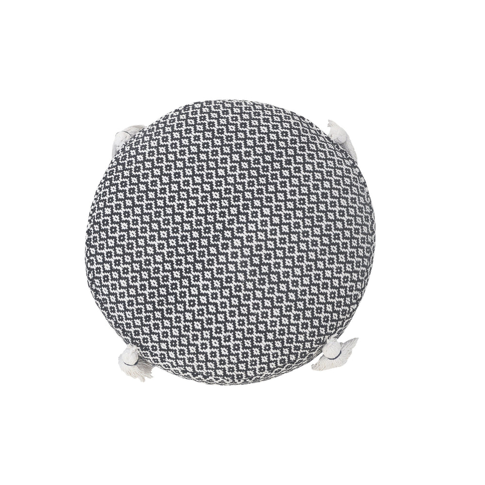 Homeroots 18" Black 100% Cotton Ottoman  Cotton 517955