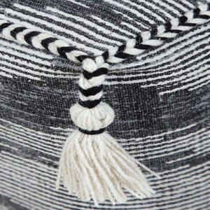 Homeroots 18" Gray 100% Cotton Ottoman  Cotton 517956