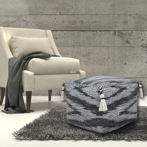 Homeroots 18" Gray 100% Cotton Ottoman  Cotton 517956