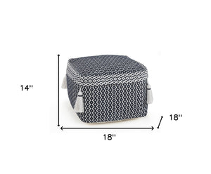 Homeroots 18" Blue 100% Cotton Ottoman  Cotton 517957