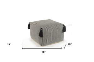 Homeroots 18" Gray 100% Cotton Ottoman  Cotton 517958