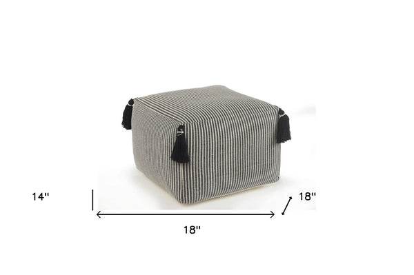 Homeroots 18" Gray 100% Cotton Ottoman  Cotton 517958