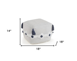 Homeroots 18" Gray 100% Cotton Ottoman  Cotton 517959