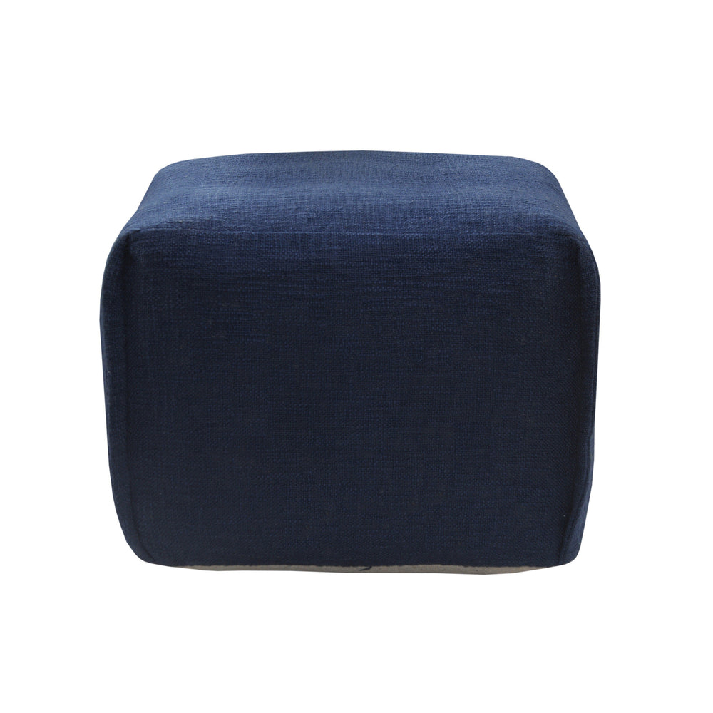 Homeroots 18" Blue 100% Cotton Ottoman  Cotton 517961
